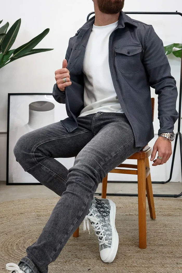 Hemdjacke mit Knopfleiste – Lässig & Chic