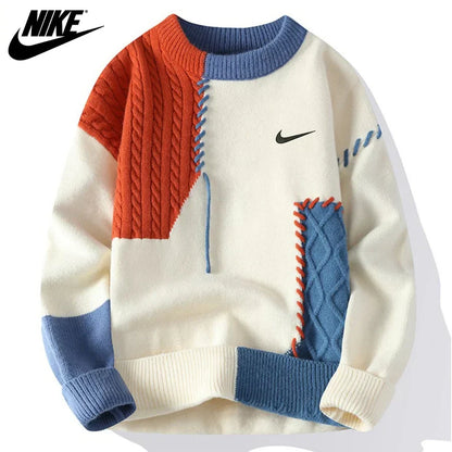 Lässiger Patchwork-Pullover