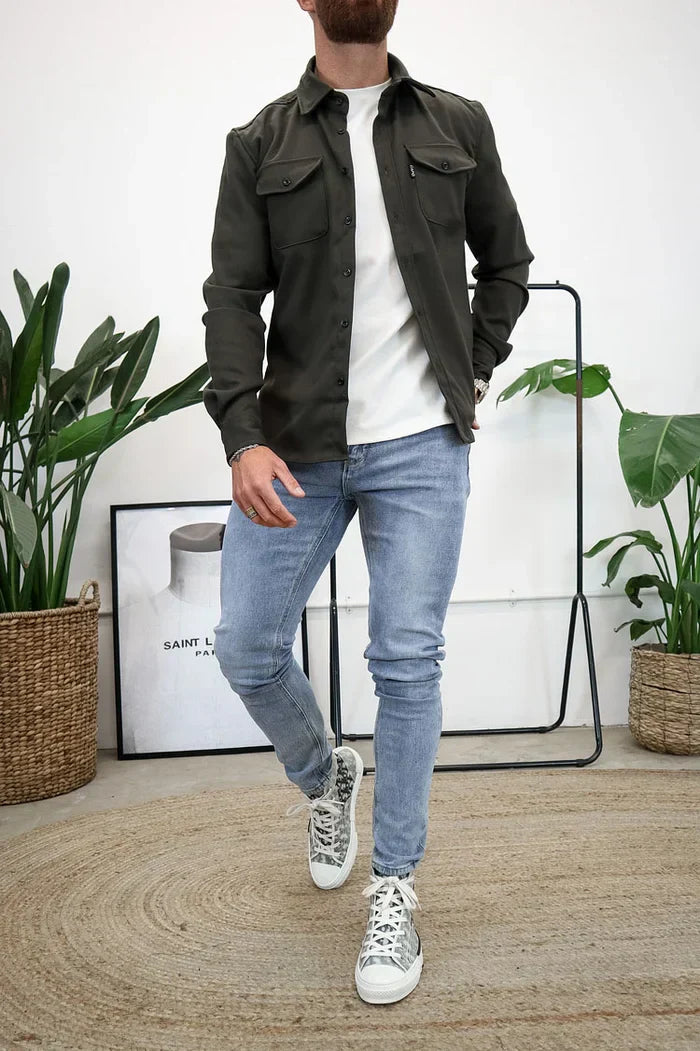 Hemdjacke mit Knopfleiste – Lässig & Chic