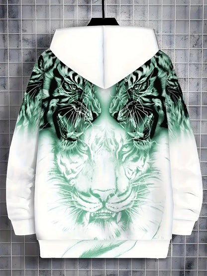 Jonas | Lässige Hoodie-Jacke mit modernem Tigerdesign