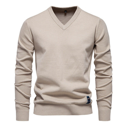 Tiginn | Herren Pullover mit V-Ausschnitt aus Baumwolle
