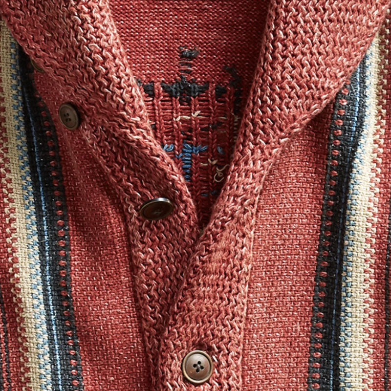 Ronald | Jacquard-Strickjacke im Vintagelook