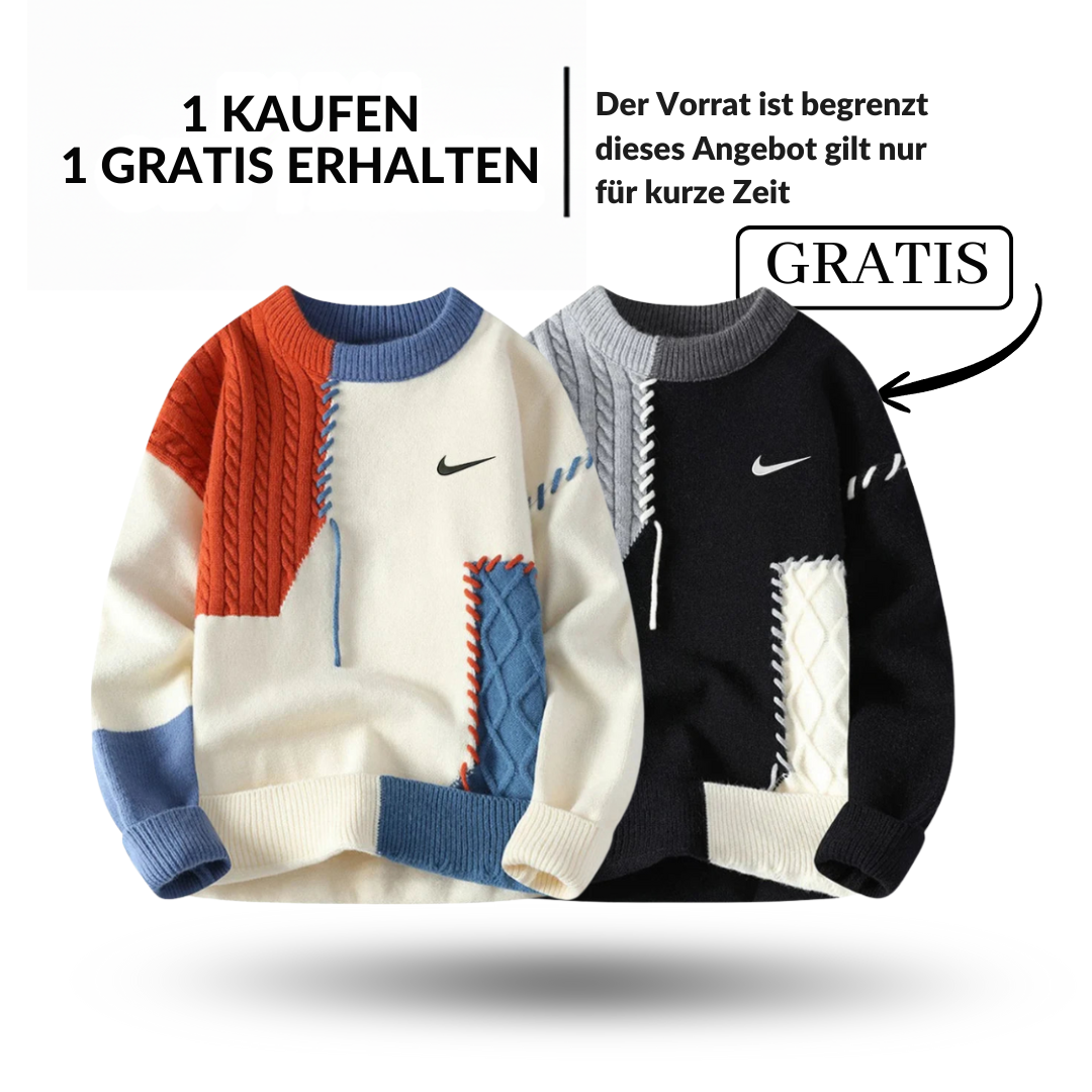 Lässiger Patchwork-Pullover