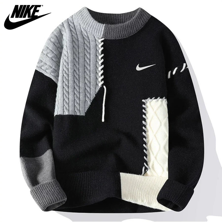 Lässiger Patchwork-Pullover