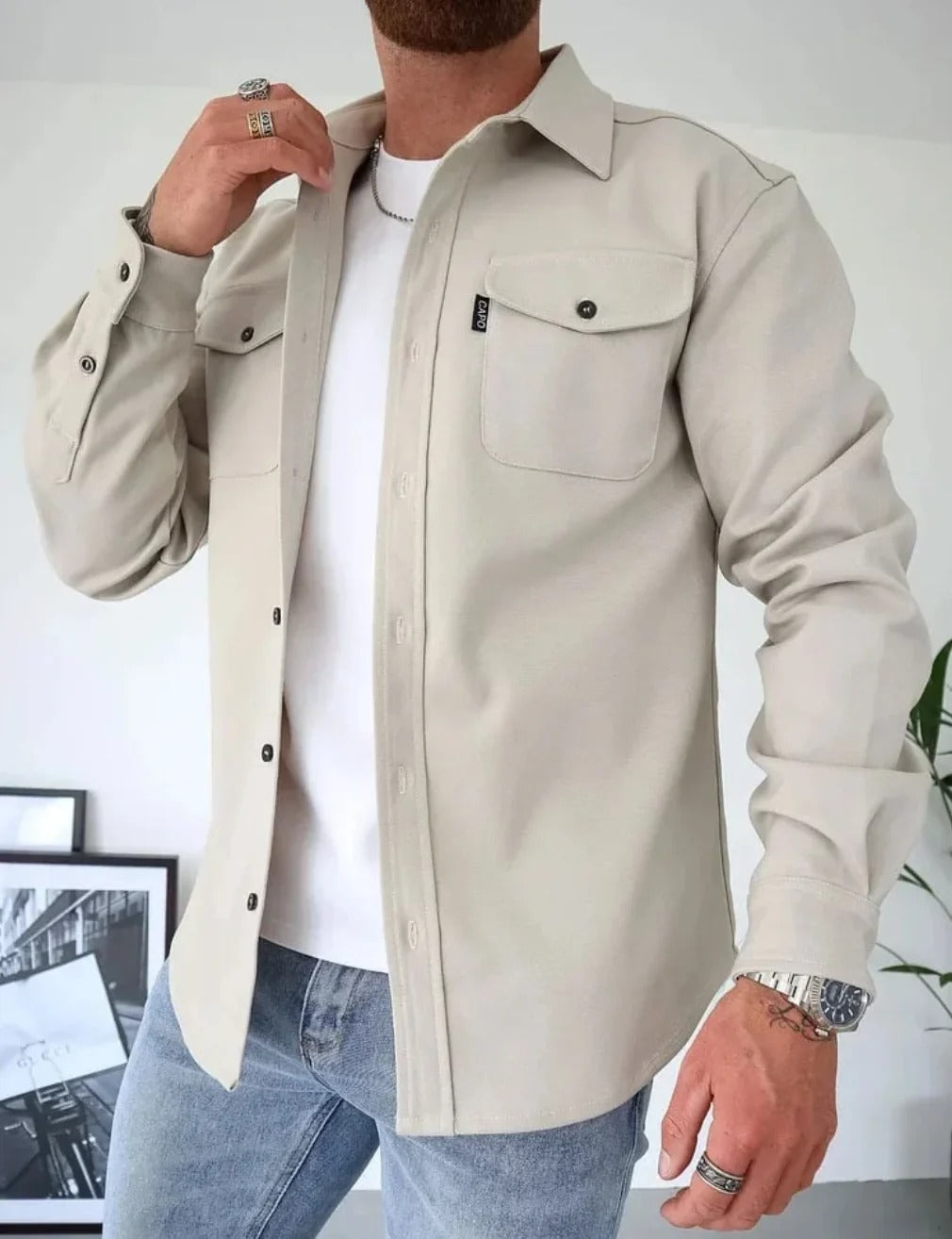 Thom | Hemdjacke mit Knopfleiste im Casual-Stil