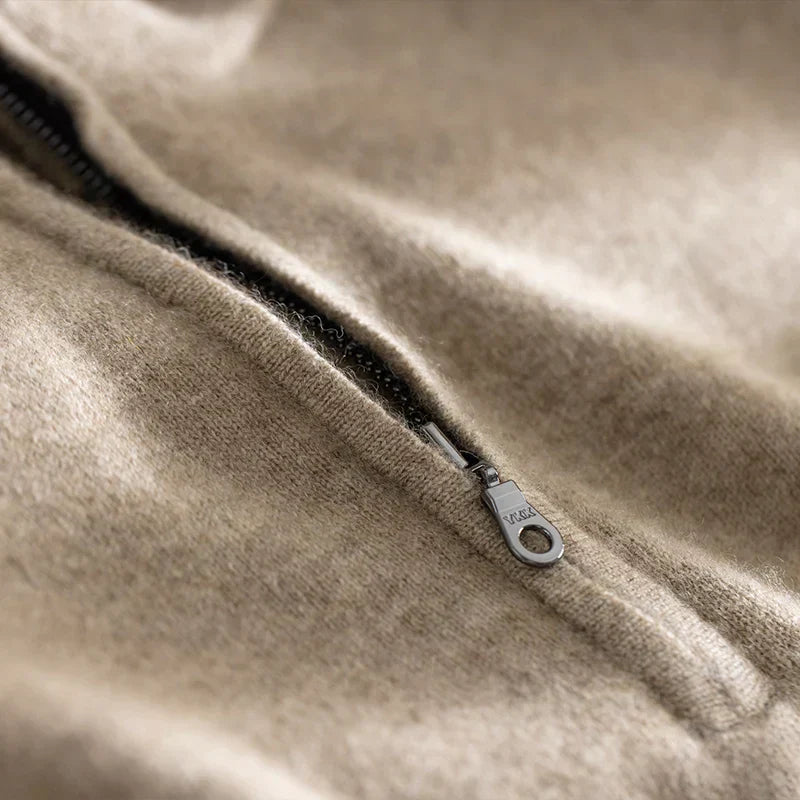 Milano | Kaschmirpullover mit halbem Reißverschluss