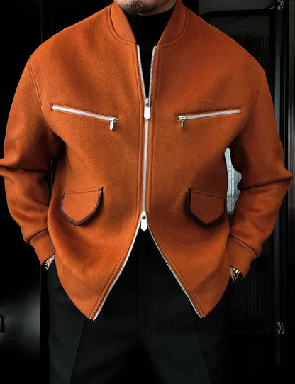 Jacke mit Reißverschlusstaschen und Kapuze