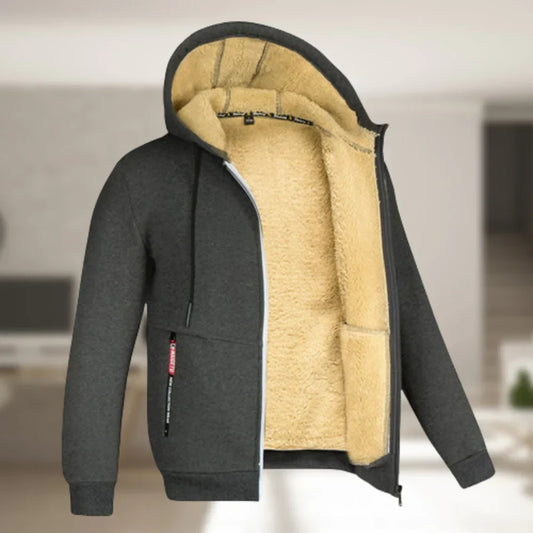 Sadi | Lässige Herren Winterjacke mit Kapuze und Fleece