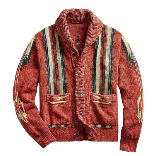 Ronald | Jacquard-Strickjacke im Vintagelook