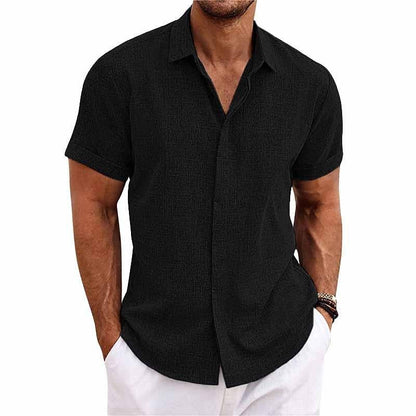ChicShirt |  Herren Leinenhemd in Unifarben