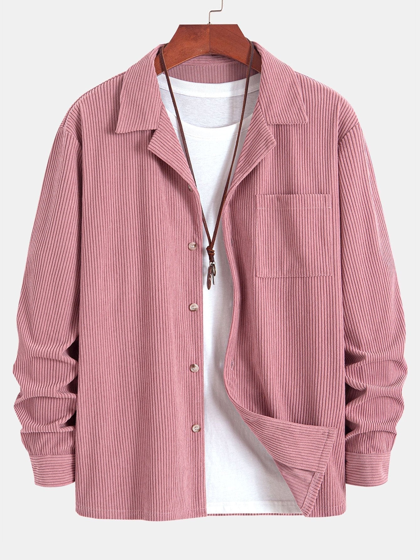 Marvin | Cordhemd mit kubanischem Kragen – Langarm