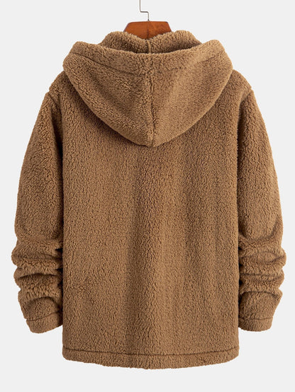 Leon | Warme Teddy-Fleecejacke mit Kapuze für Herren